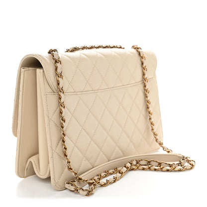 Chanel Sheepskin Quilted Large Beauty Lock Flap Light Beige 2 of 11