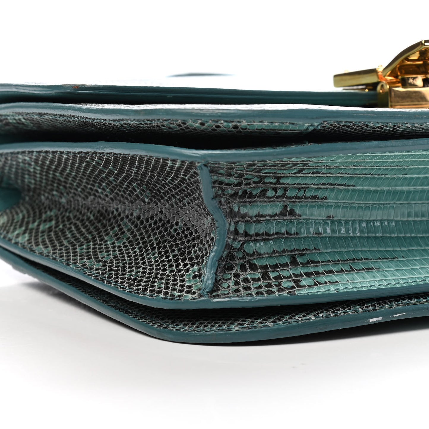Lizard Medium Classic Box Flap Bag Antarctic