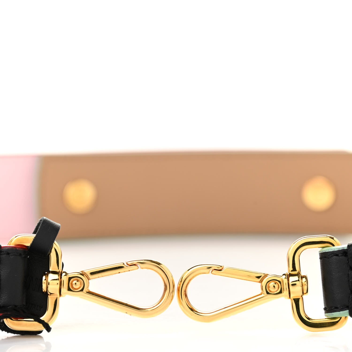 Fendi Vitello Dolce Tri-Color Buttoned Strap You Black Peonia Cuoio 5 of 5