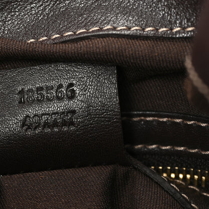 Gucci Monogram Medium Indy Top Handle Hobo Dark Brown 7 of 11