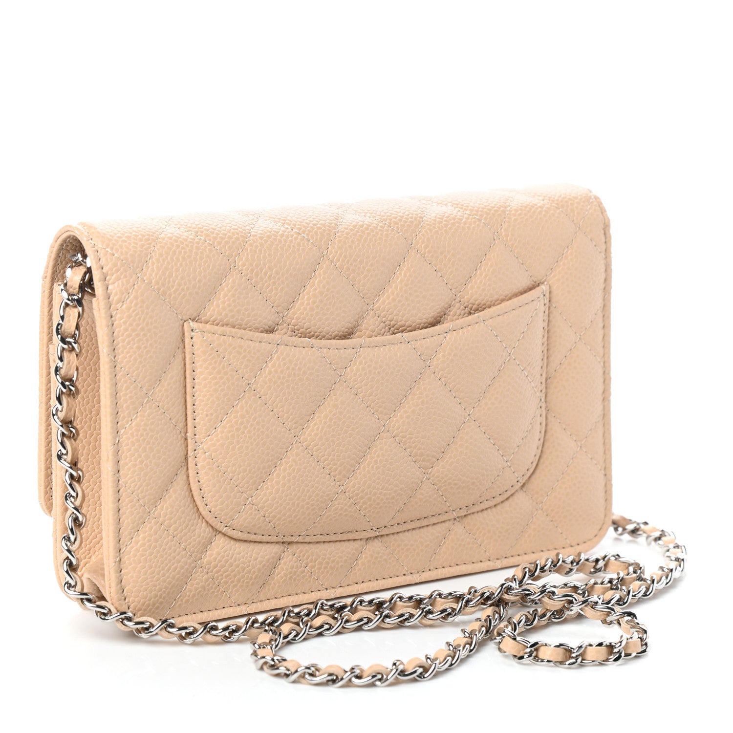 Chanel Caviar Quilted Wallet On Chain WOC Beige 3 of 11