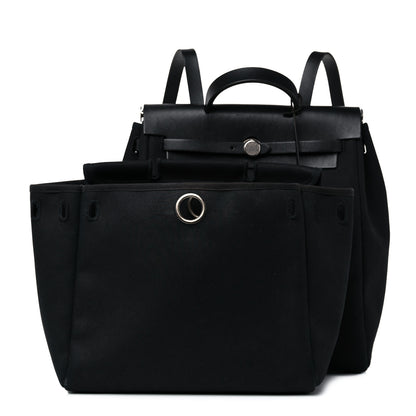 Hermes Toile Vache Calfskin Herbag 39 MM Backpack Black 2 of 13