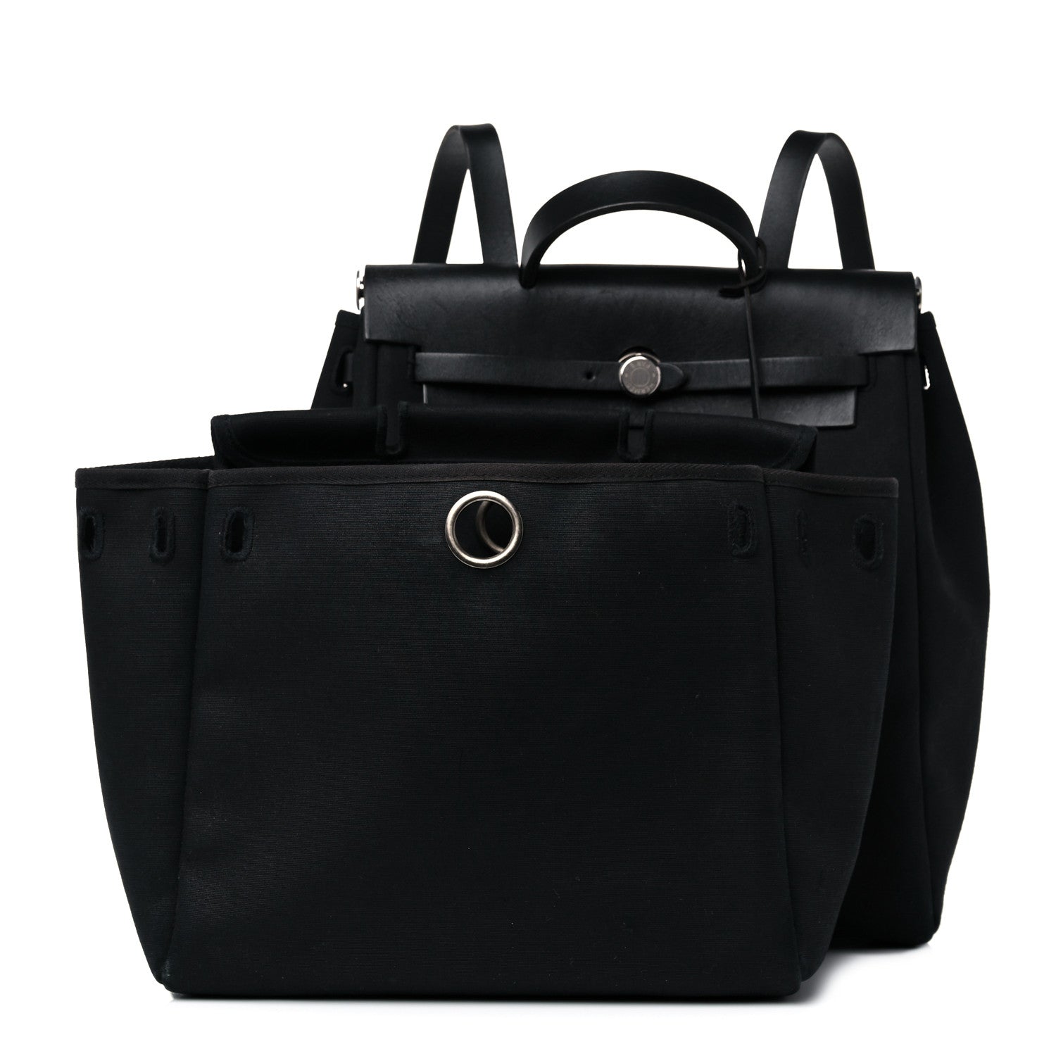 Hermes Toile Vache Calfskin Herbag 39 MM Backpack Black 2 of 13