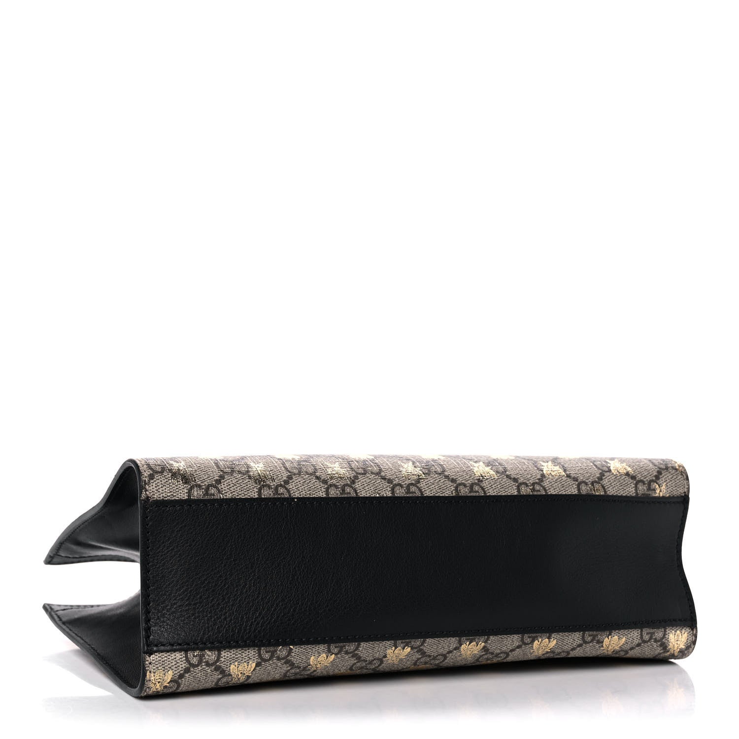 Gucci GG Supreme Monogram Bees Small Padlock Tote Beige Oro Black 4 of 11