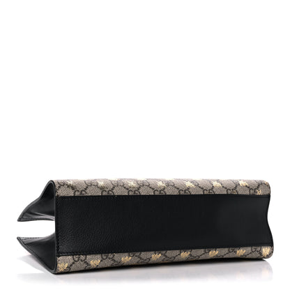 Gucci GG Supreme Monogram Bees Small Padlock Tote Beige Oro Black 4 of 11