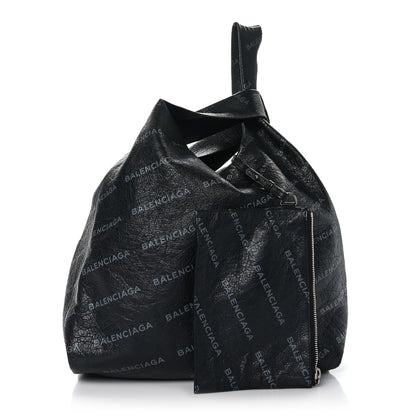 Balenciaga Agneau Arena Allover Logo Supermarket Shopper Gris Crayon 5 of 11
