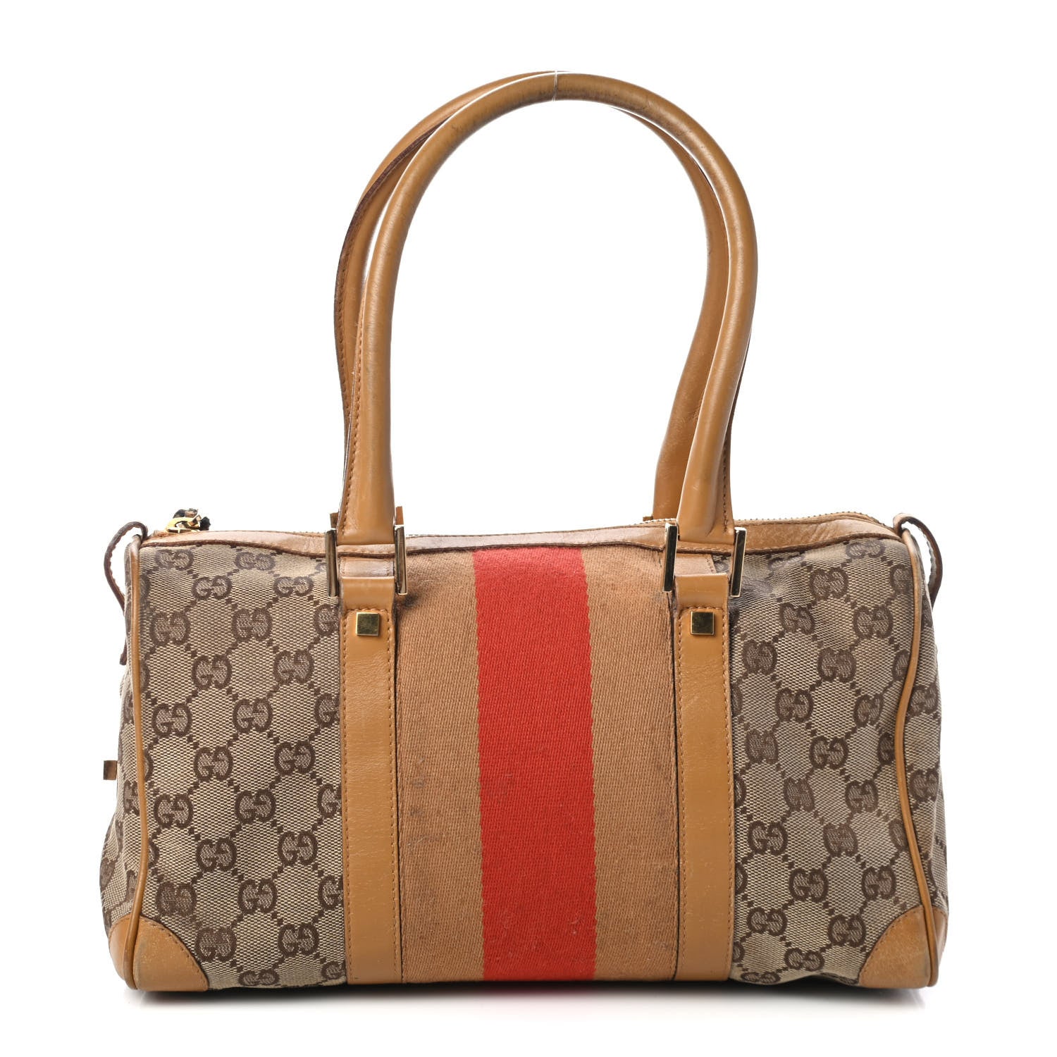 Gucci Monogram Vintage Web Small Boston Yellow 1 of 5