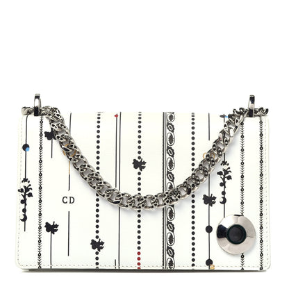 Christian Dior Calfskin Printed Medium Diorama Flap Bag White 1 of 10