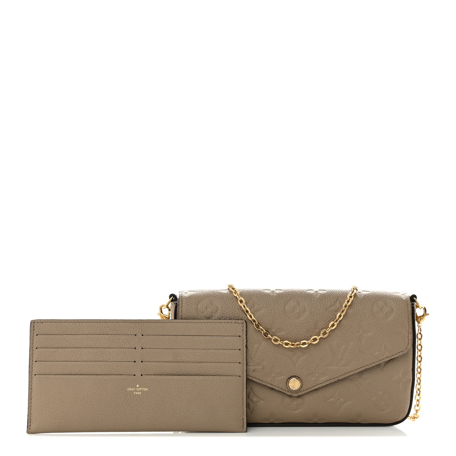 Louis Vuitton Empreinte Pochette Felicie Chain Wallet Tourterelle 1 of 16