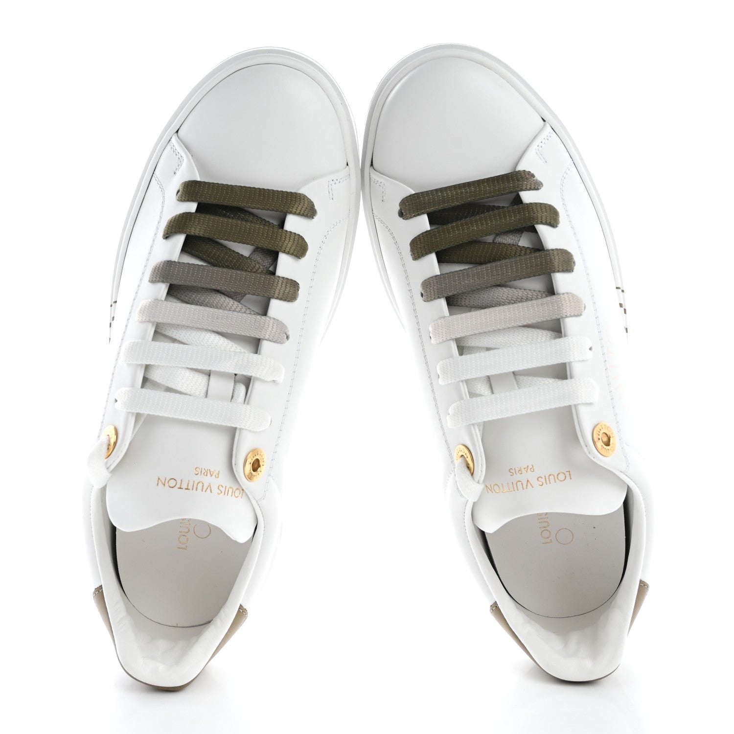 Louis Vuitton Monogram Time Out Sneakers 38 White Green 2 of 11
