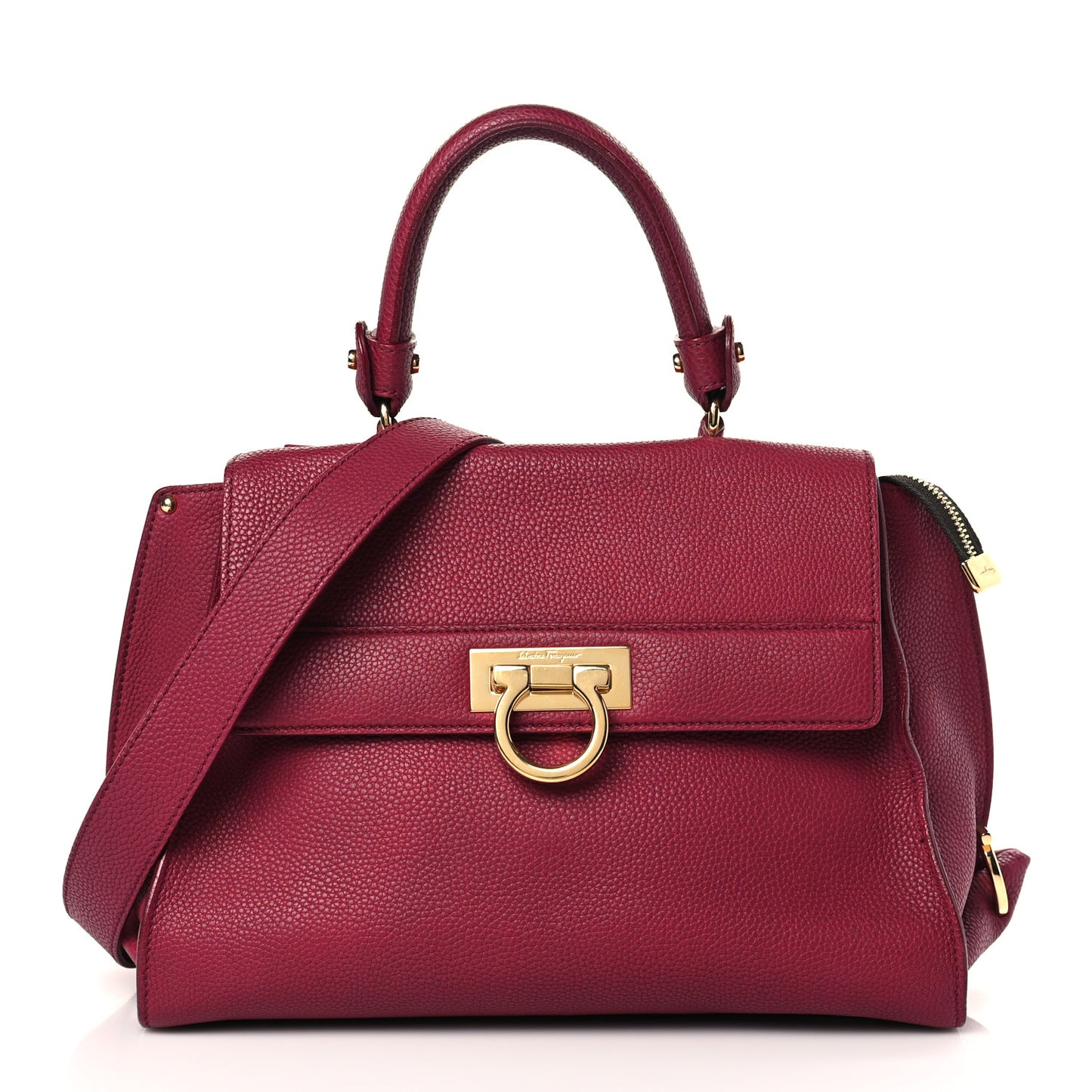 Grained Calfskin Sofia Satchel Pink