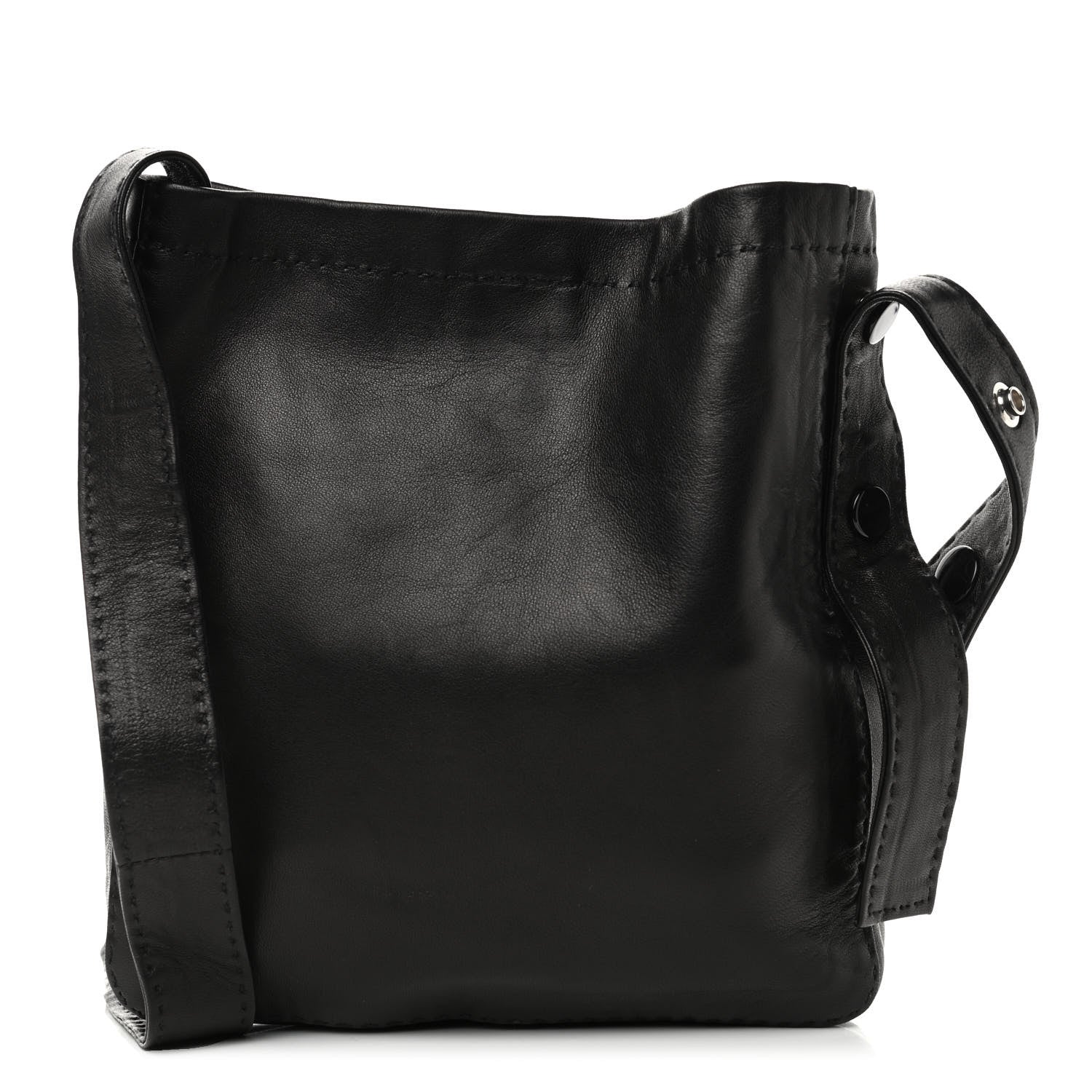 Celine Soft Lambskin Pouch Croissant Shoulder Bag Black 1 of 4