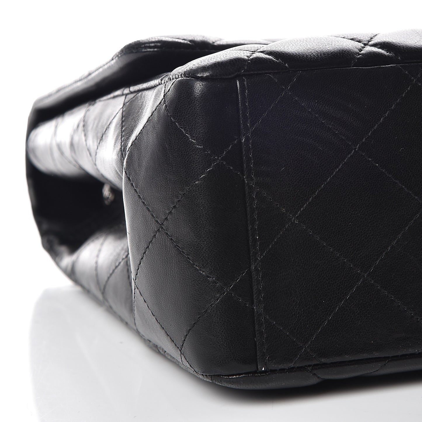 Lambskin Quilted Maxi Single Flap Black