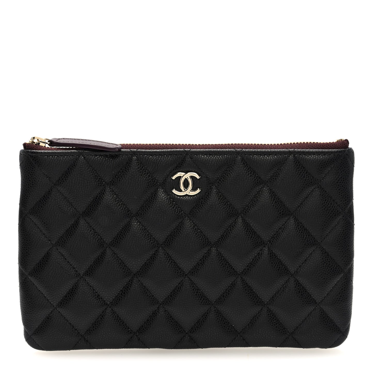 Caviar Quilted Cosmetic Case Black