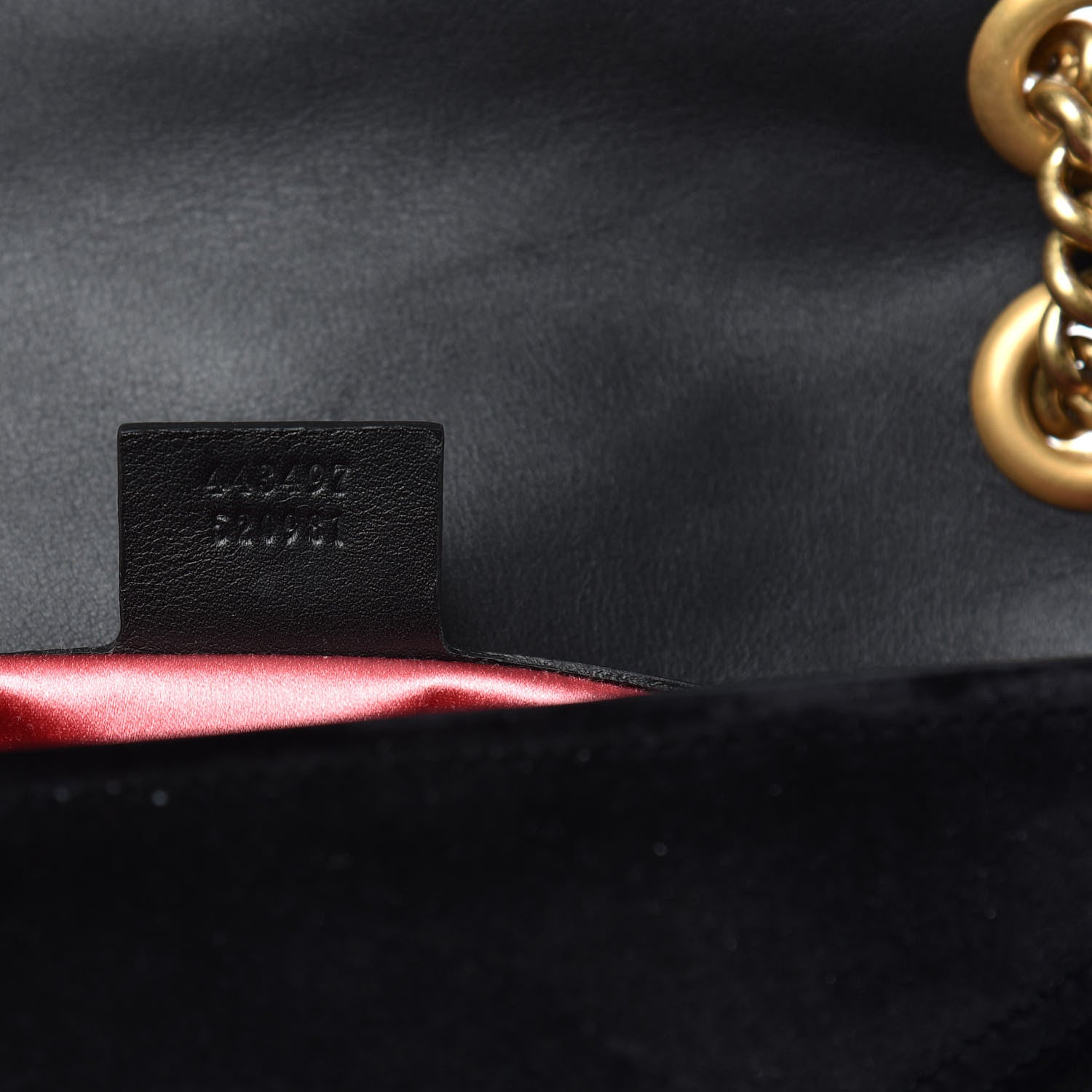 Gucci Velvet Matelasse Small GG Marmont Shoulder Bag Black 8 of 11