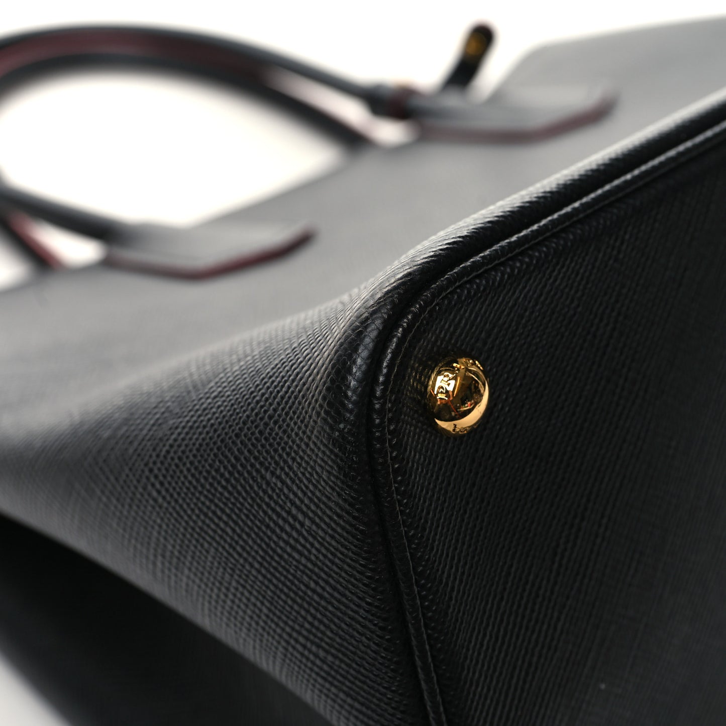 Saffiano Cuir Large Double Bag Black Fuoco