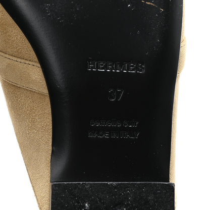 Hermes Suede Goatskin Oz Mules 37 Beige Sable 7 of 9