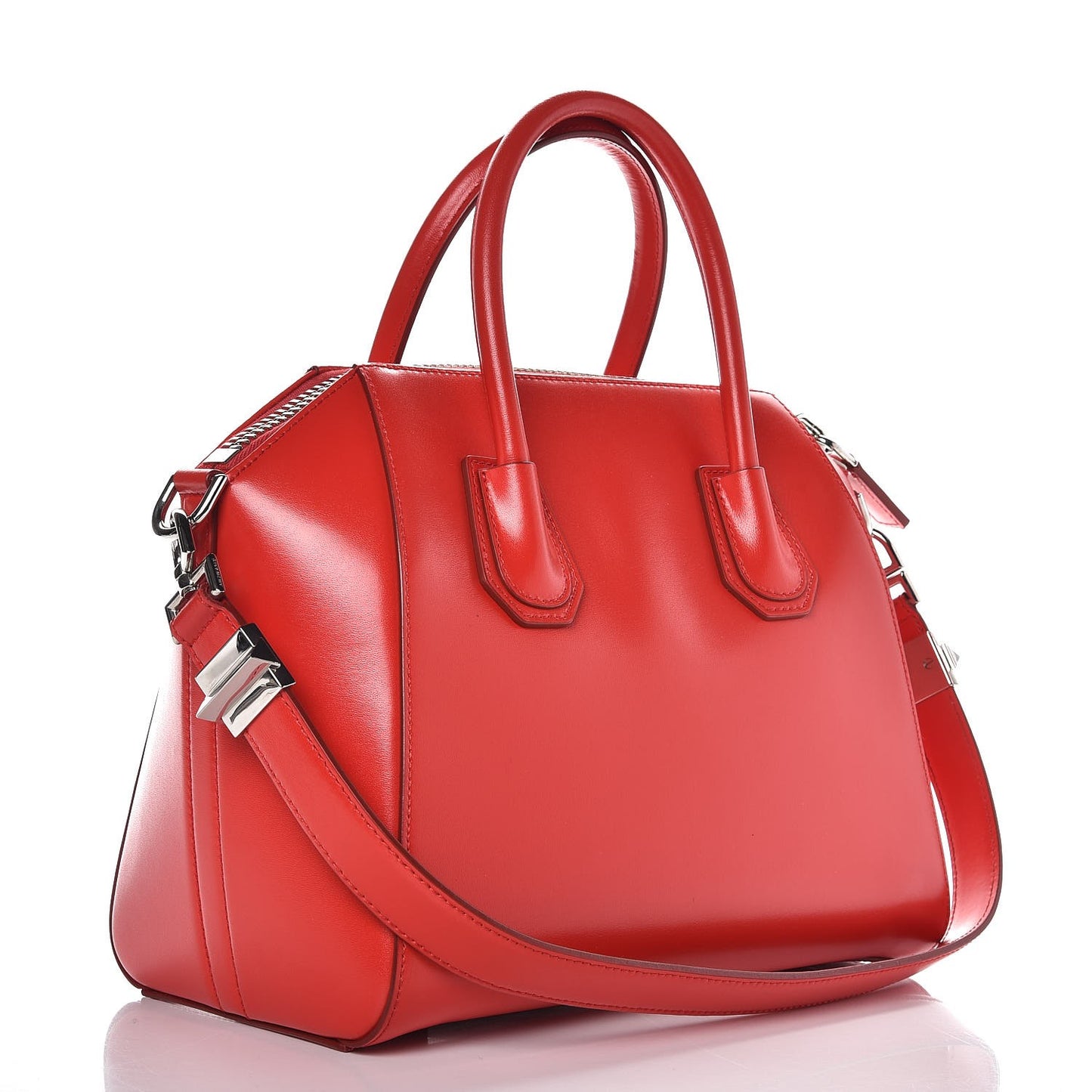 Shiny Lord Calfskin Small Antigona Medium Red