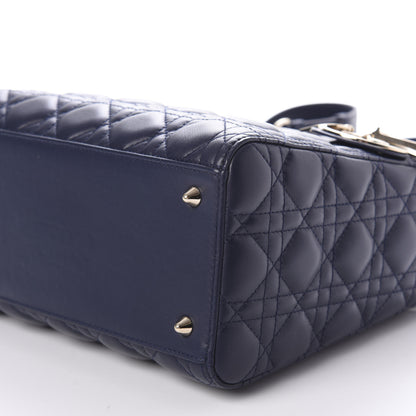 Christian Dior Lambskin Cannage Medium Lady Dior Navy Blue 10 of 13