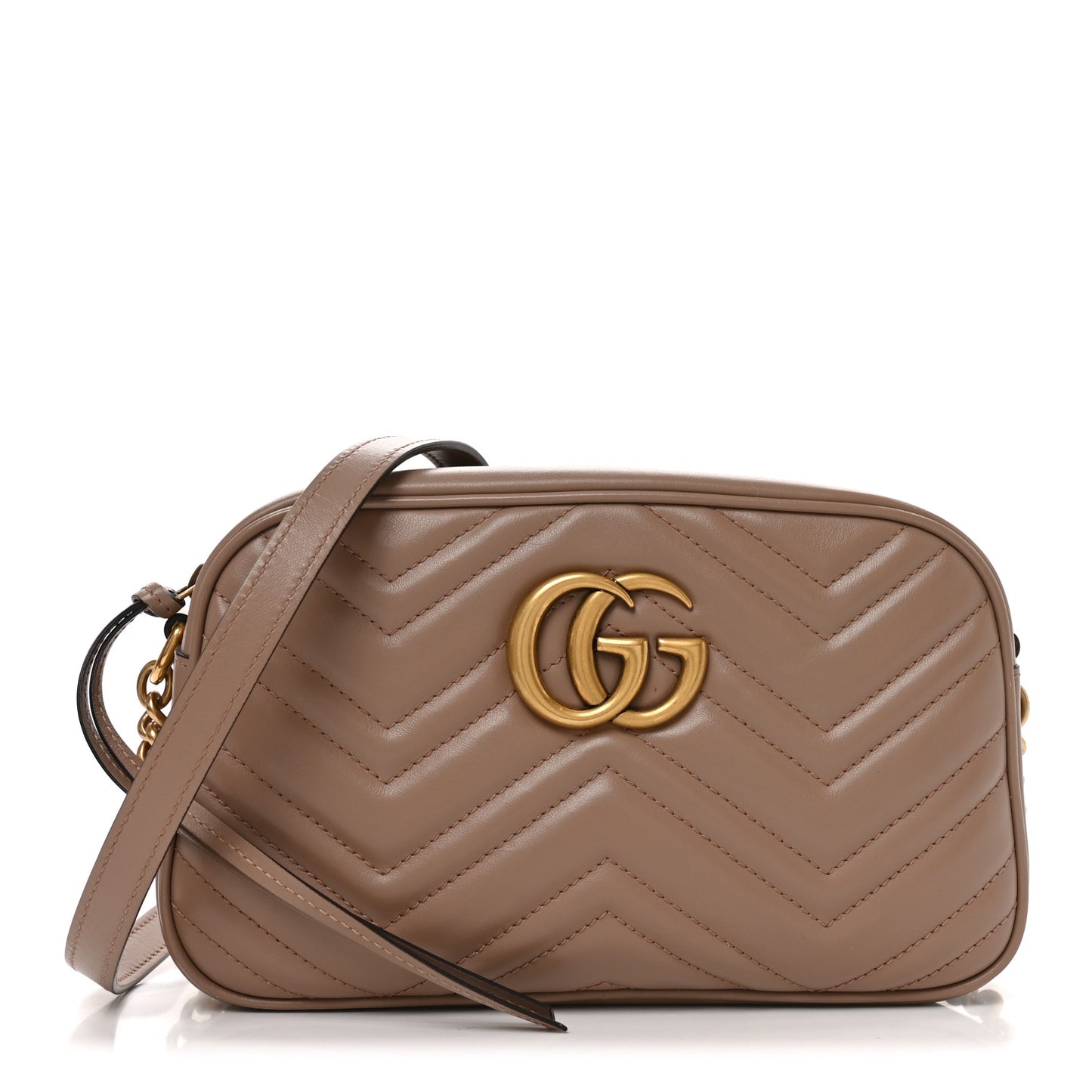 Calfskin Matelasse Small GG Marmont Chain Shoulder Bag Porcelain Rose