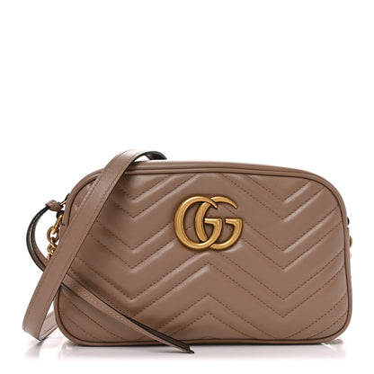 Gucci Calfskin Matelasse Small GG Marmont Chain Shoulder Bag Porcelain Rose 1 of 11