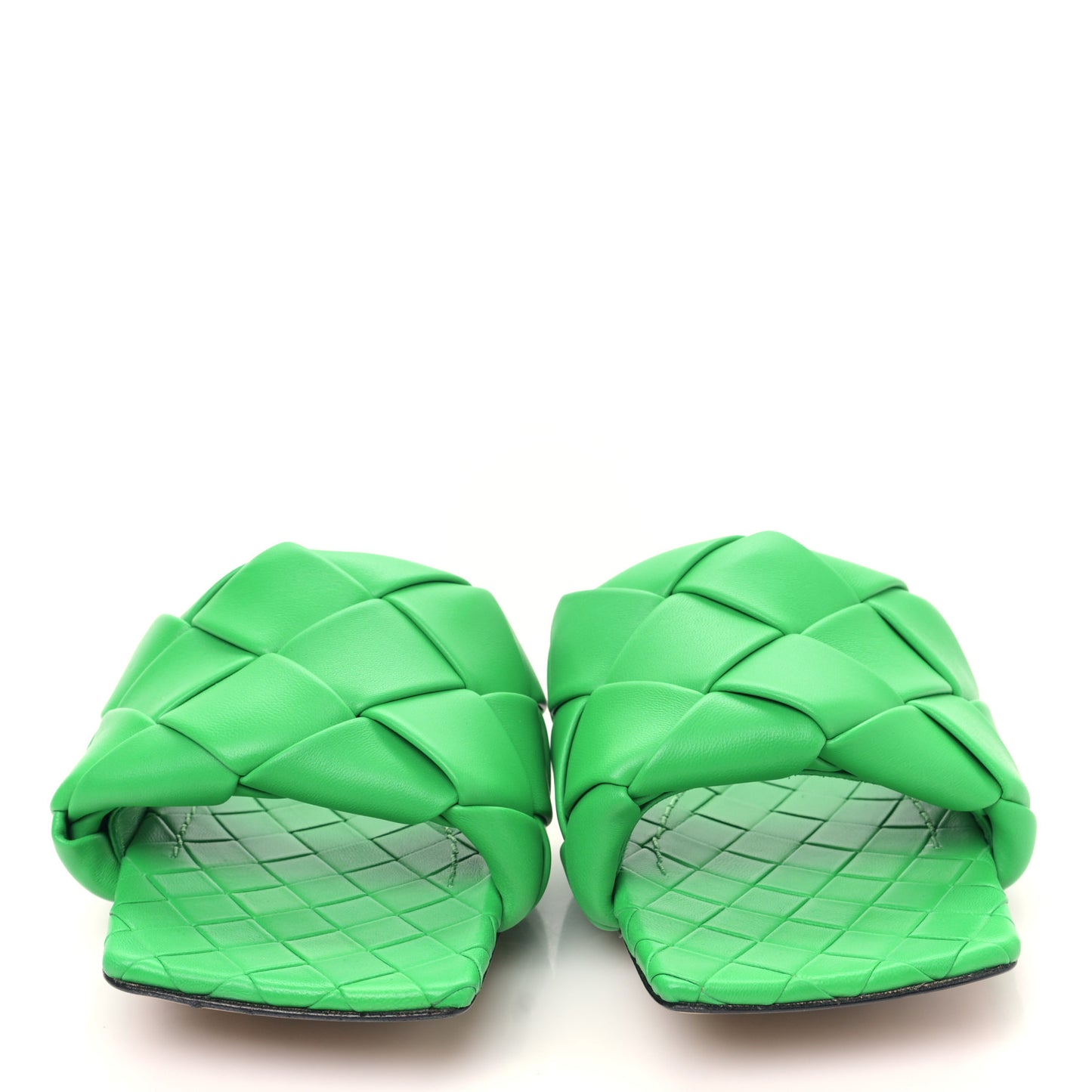 Nappa Maxi Intrecciato Lido Flat Sandals 38 Grass