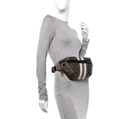 Burberry E-Canvas Monogram Stripe Medium Sonny Bum Bag Bridle Brown 2 of 12