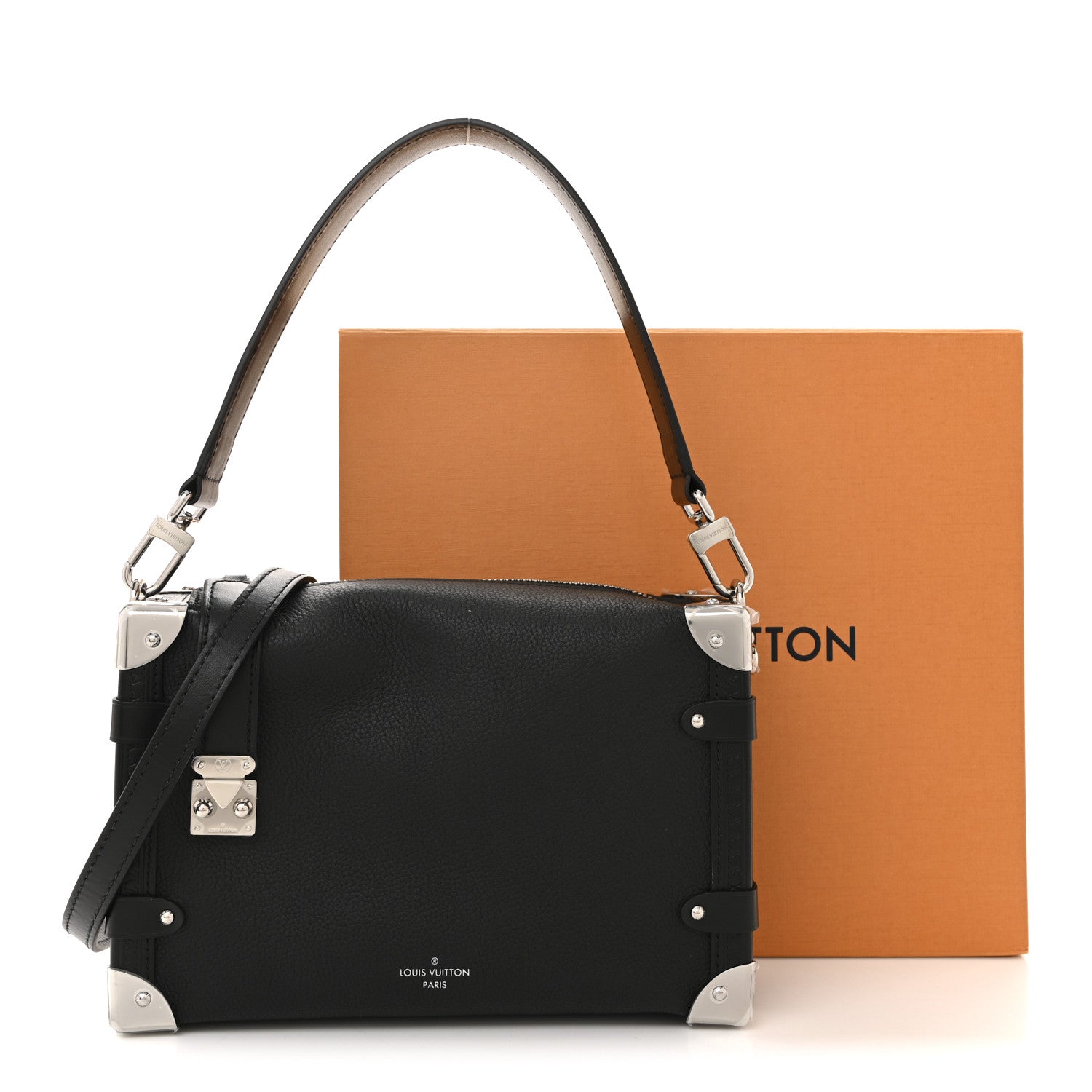 Louis Vuitton Calfskin Side Trunk MM Black 10 of 10