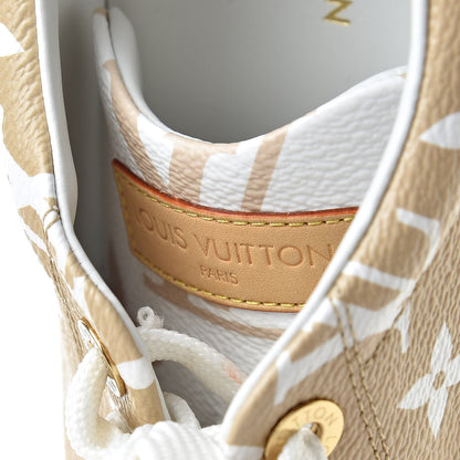Louis Vuitton Monogram Giant Time Out Sneakers 37.5 Kaki White Beige 10 of 11