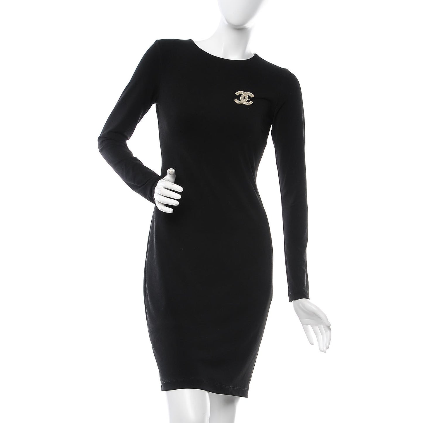 Pearl Crystal CC Brooch Gold