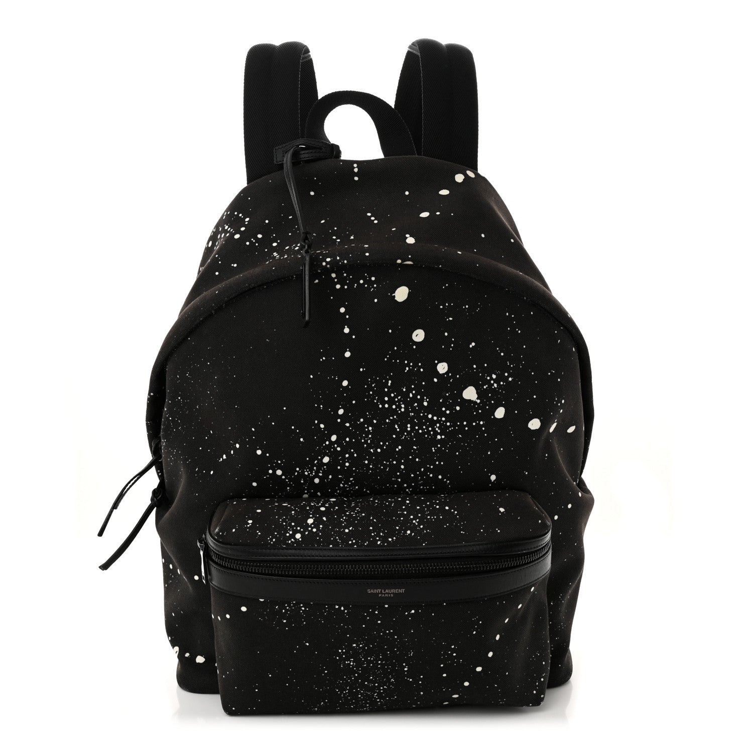 Saint Laurent Canvas City Backpack Black White 1 of 10