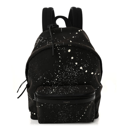 Saint Laurent Canvas City Backpack Black White 1 of 10