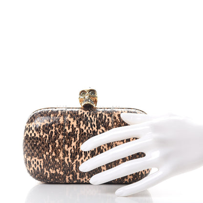 Alexander McQueen Python Skull Box Clutch Brown 2 of 9