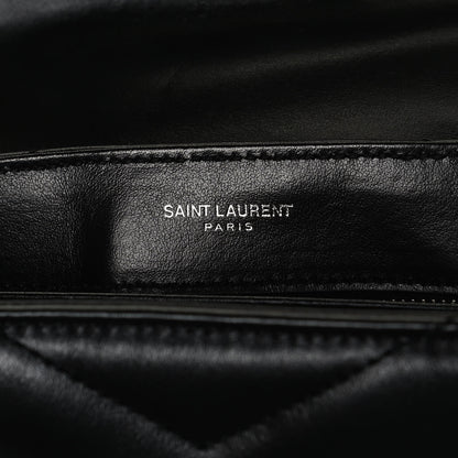 Saint Laurent Calfskin Y Quilted Monogram Toy Loulou Crossbody Bag Black 7 of 11