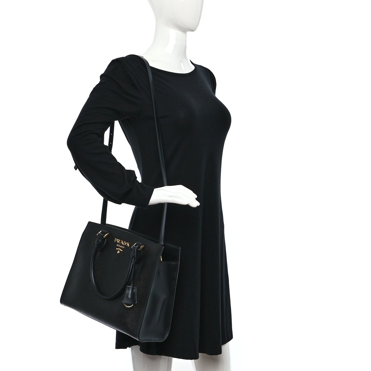 Saffiano Soft Calfskin Large Tote Black