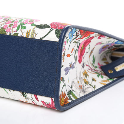 Gucci Canvas Large Flora Tote Navy Multicolor 9 of 10