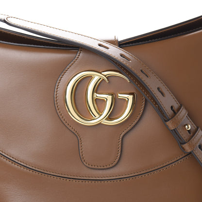 Gucci Boarded Plutone Calfskin Medium Arli Shoulder Bag Nocciola 7 of 9