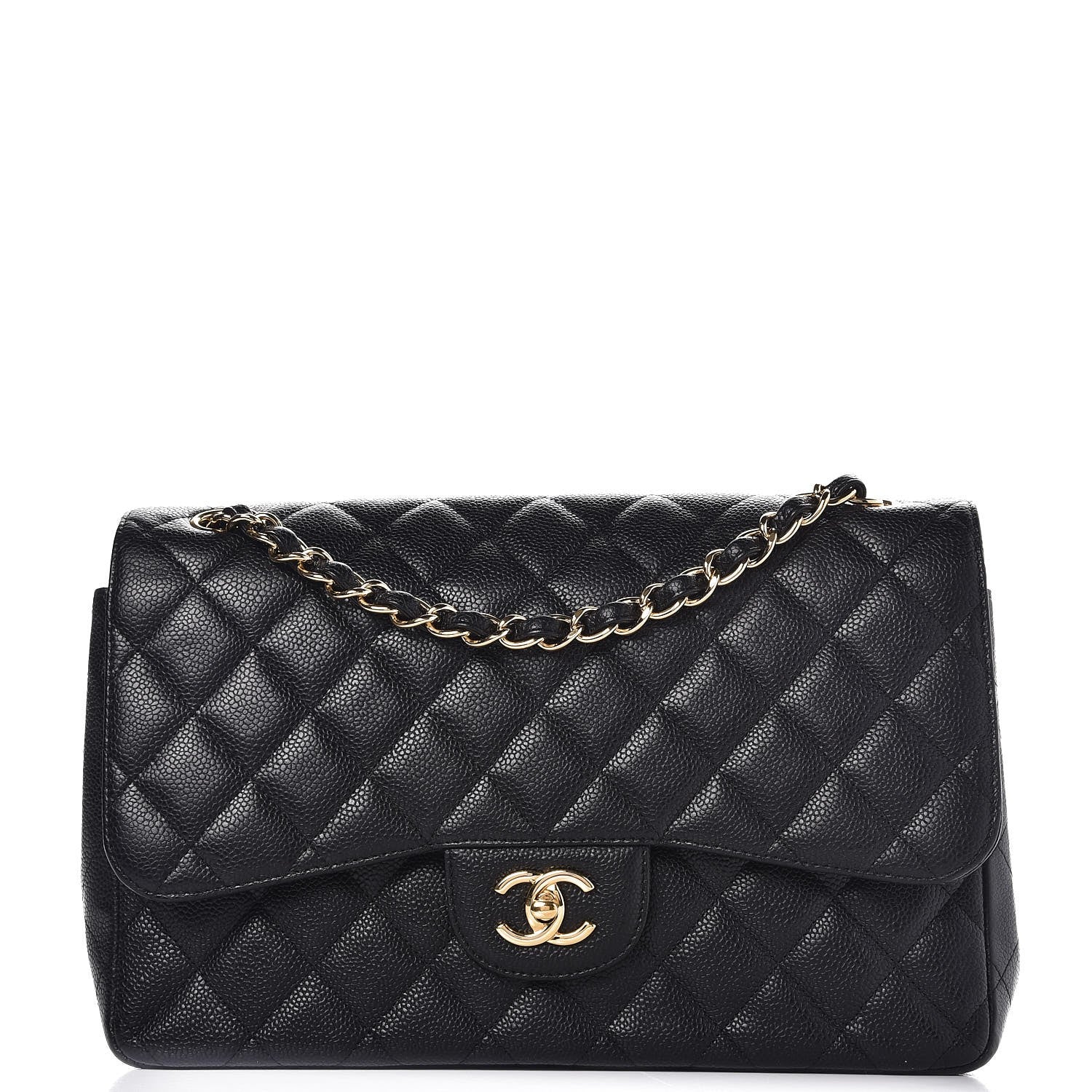Chanel Caviar Quilted Jumbo Double Flap Black 1 of 8