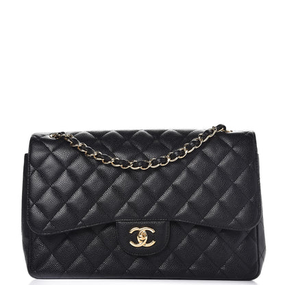 Chanel Caviar Quilted Jumbo Double Flap Black 1 of 8