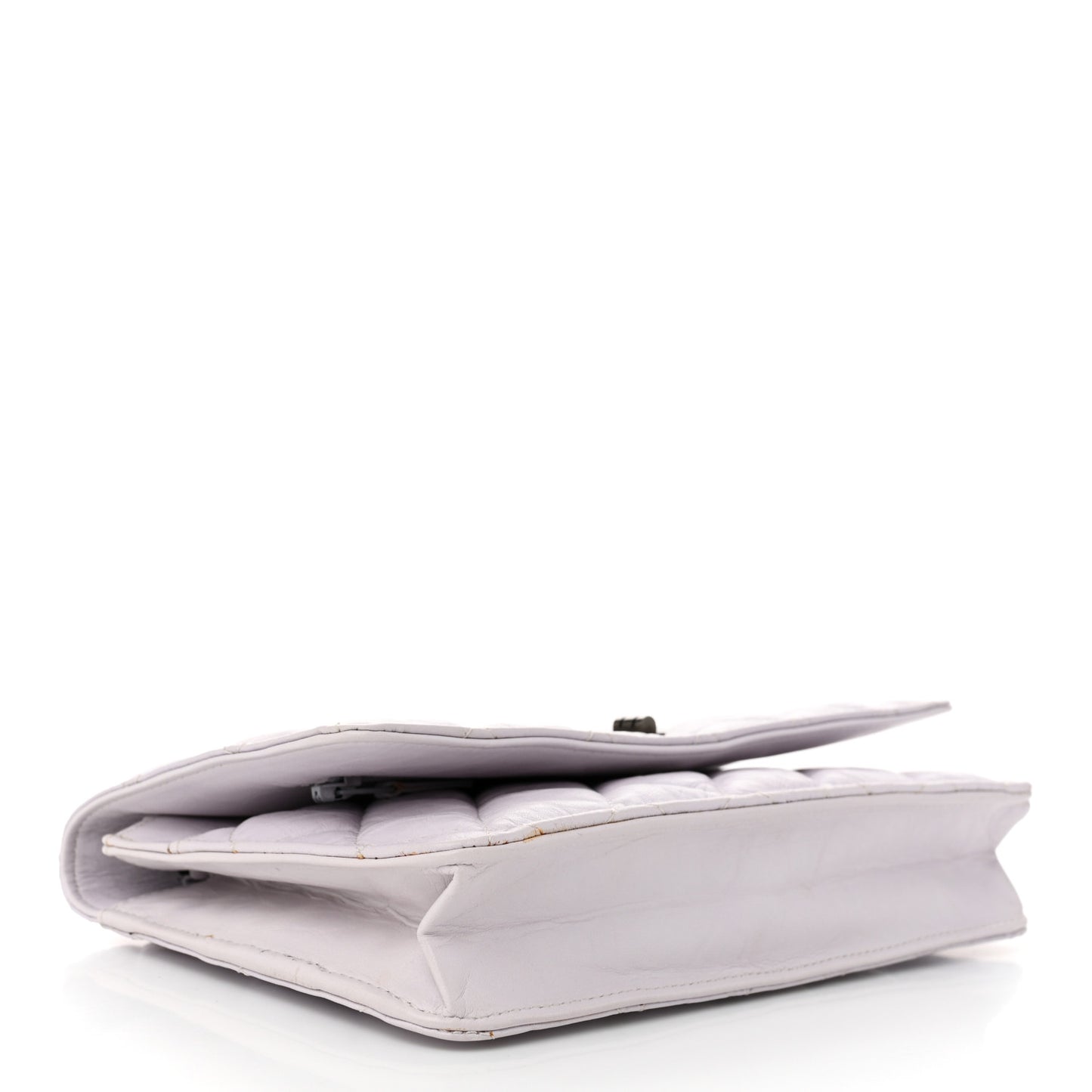 Aged Calfskin Quilted Reissue Wallet On Chain WOC White