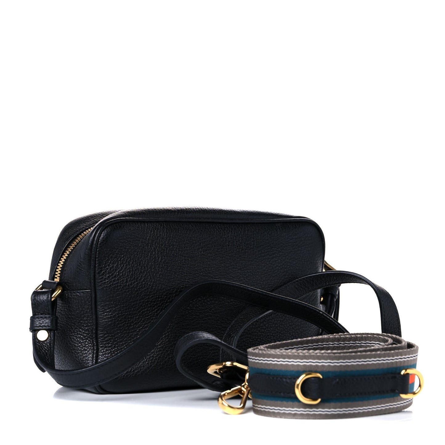 Vitello Daino Camera Crossbody Black