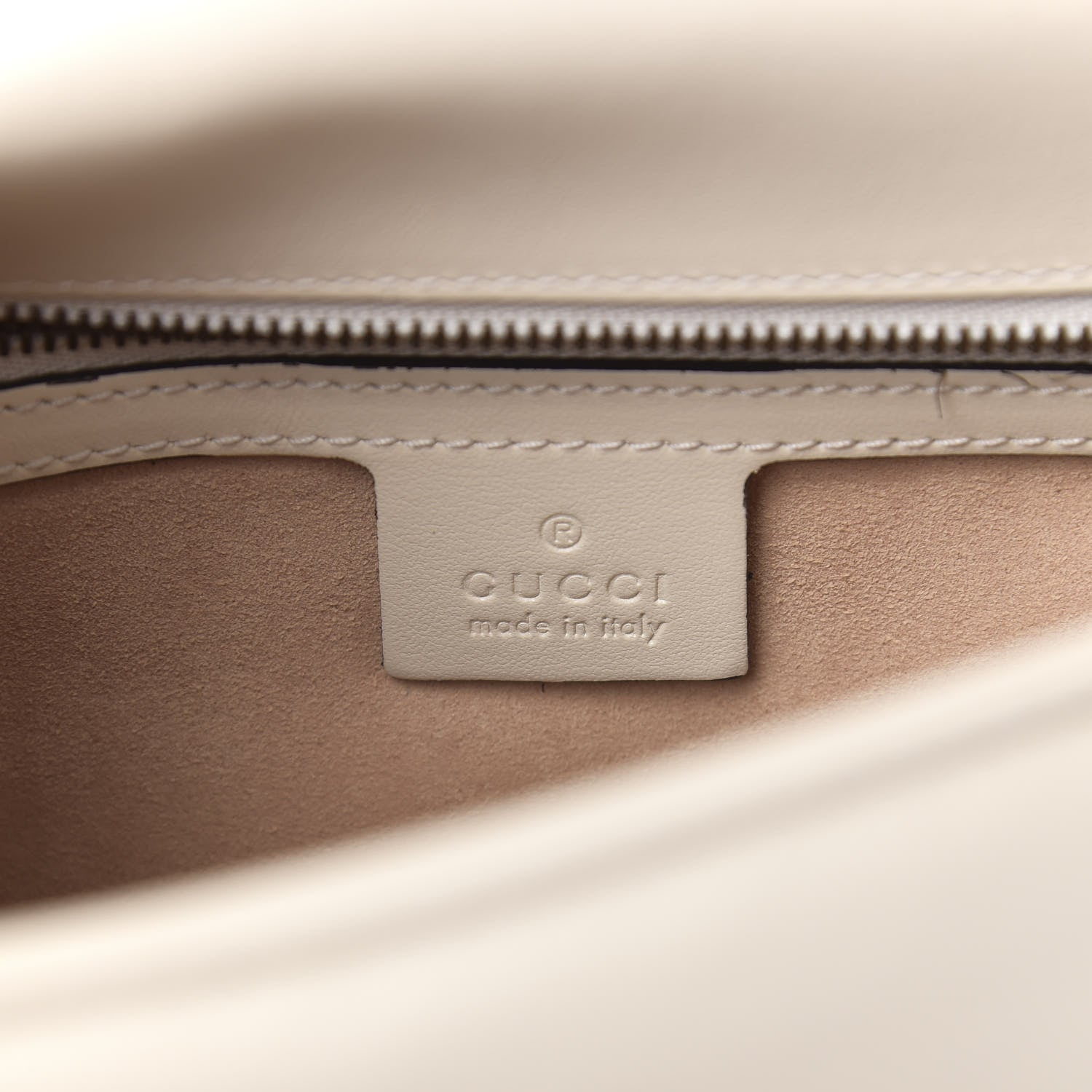 Gucci Calfskin Matelasse Small GG Marmont Top Handle Shoulder Bag White 6 of 10