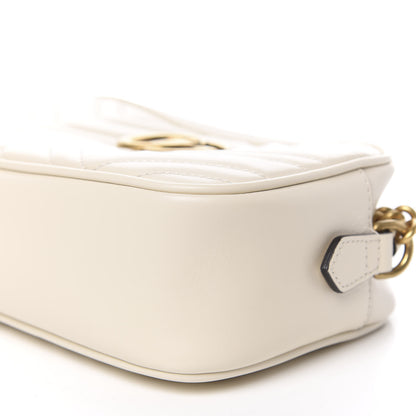 Gucci Calfskin Matelasse Small GG Marmont Chain Shoulder Bag White 8 of 9