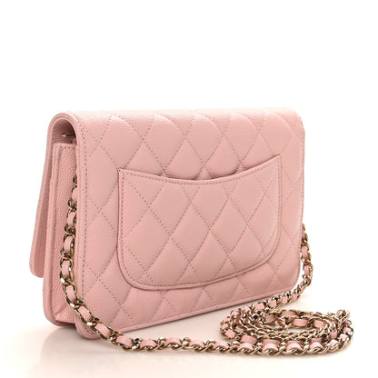 Chanel Caviar Quilted Wallet on Chain WOC Light Pink 3 of 11