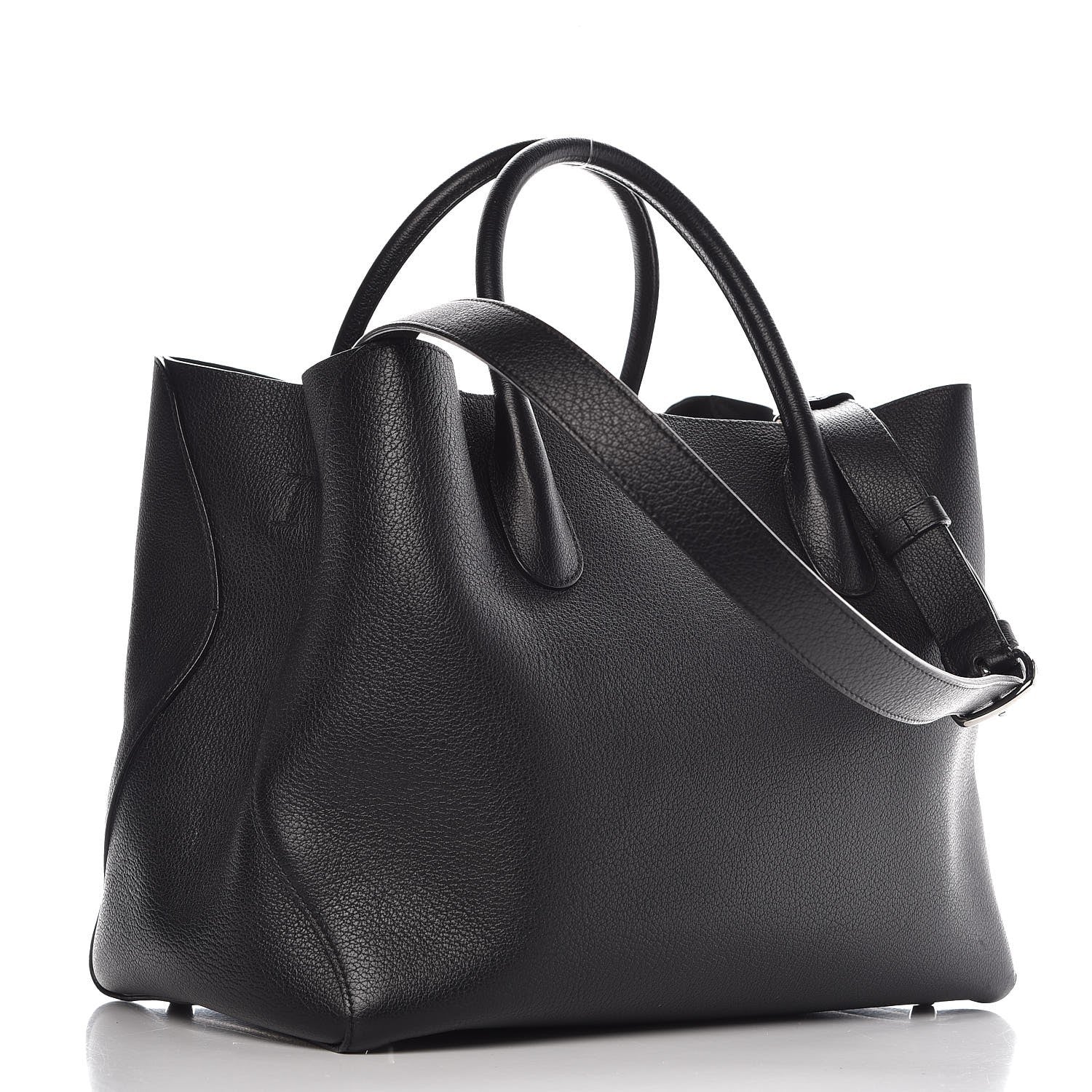 Christian Dior Supple Grained Calfskin Large Open Bar Tote Black 4 of 9