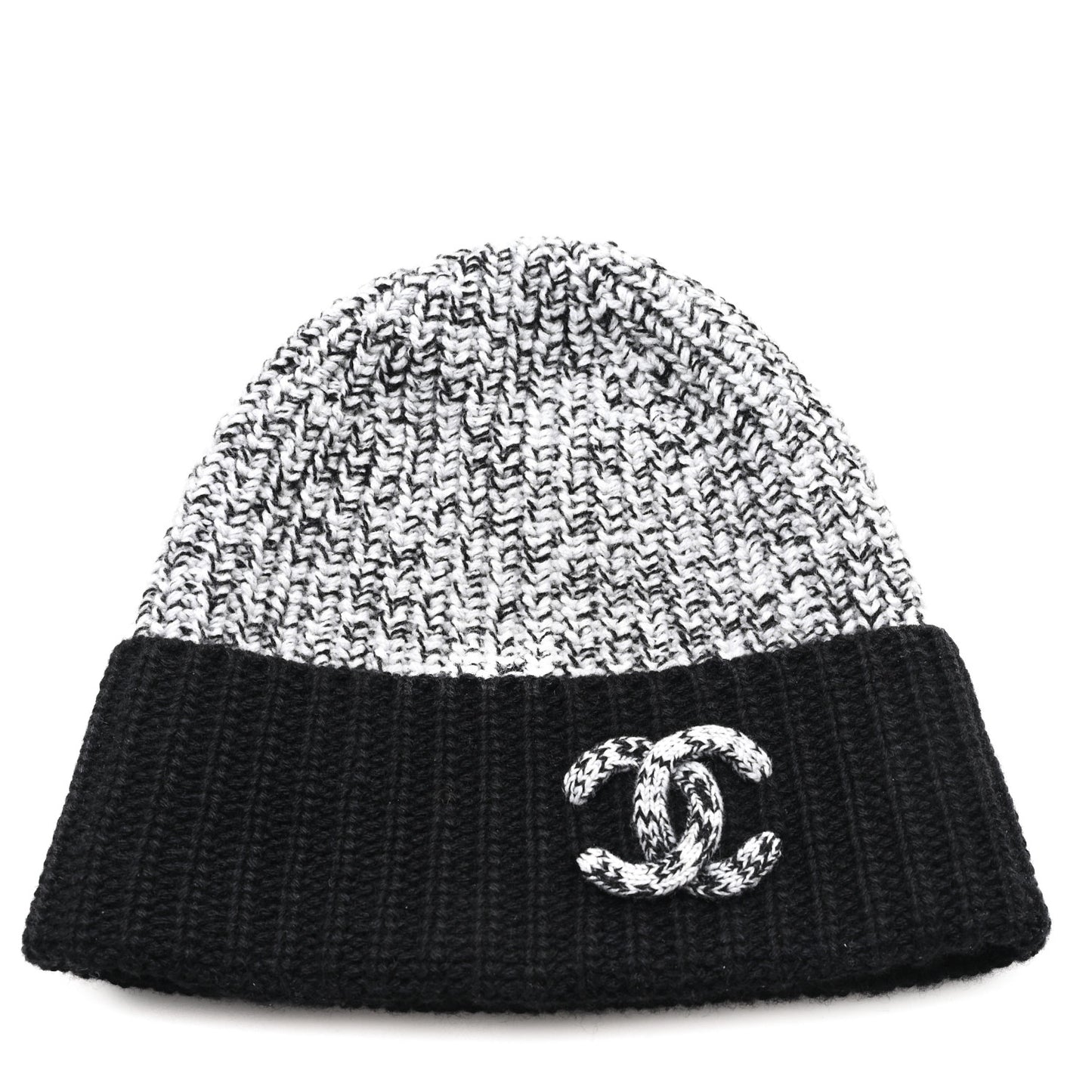 Cashmere CC Beanie Hat Black White