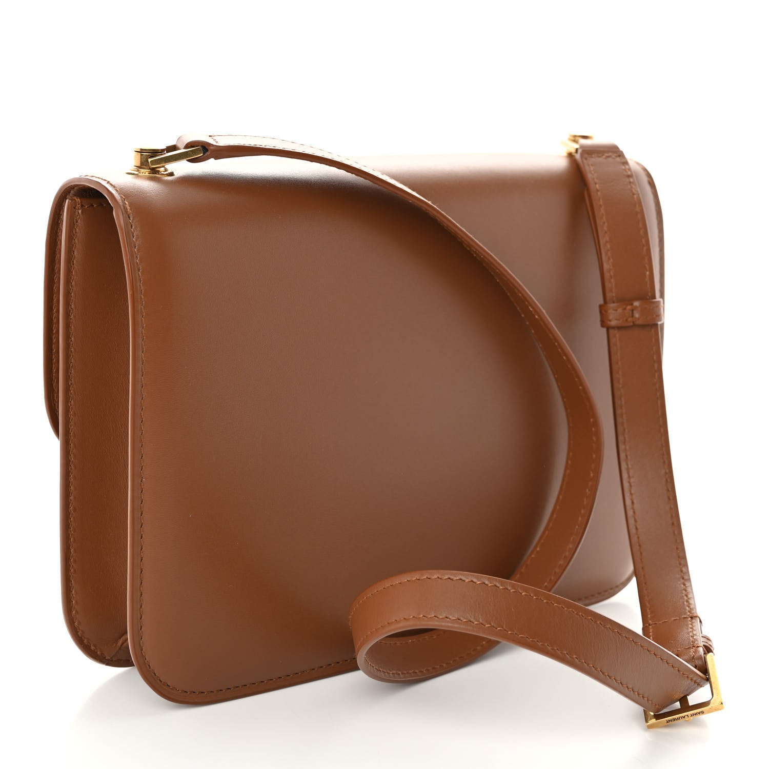 Saint Laurent Smooth Calfskin Carre Satchel Brown 3 of 10