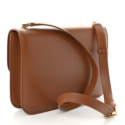 Saint Laurent Smooth Calfskin Carre Satchel Brown 3 of 10