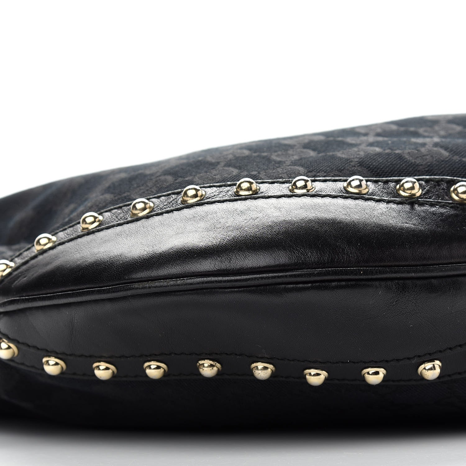 Gucci Monogram Web Pelham Studded Shoulder Bag Black 8 of 11