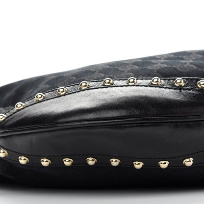 Gucci Monogram Web Pelham Studded Shoulder Bag Black 8 of 11